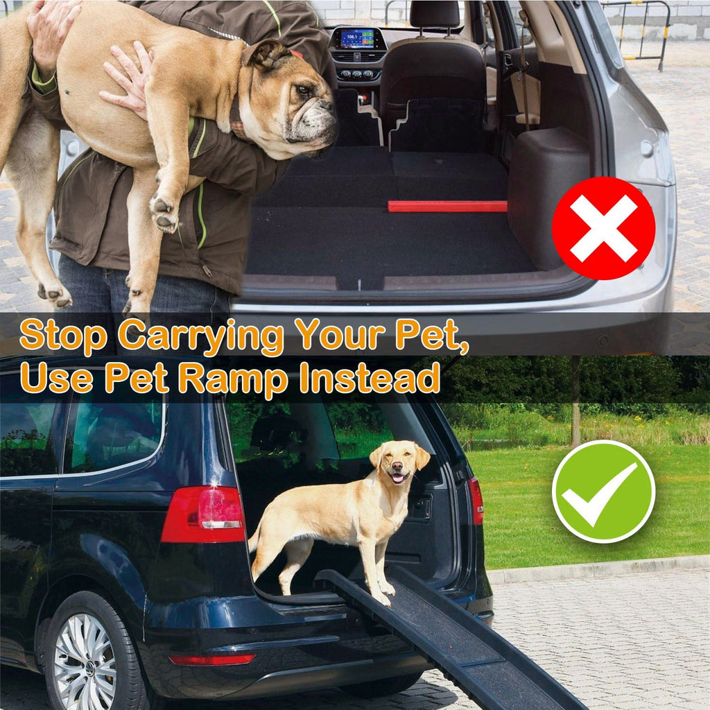 Foldable Pet Ramp Dog Car Ramp 176lbs Load Non-Skid Outdoor Travel Dog Car Ramp for Cars SUVs Trucks