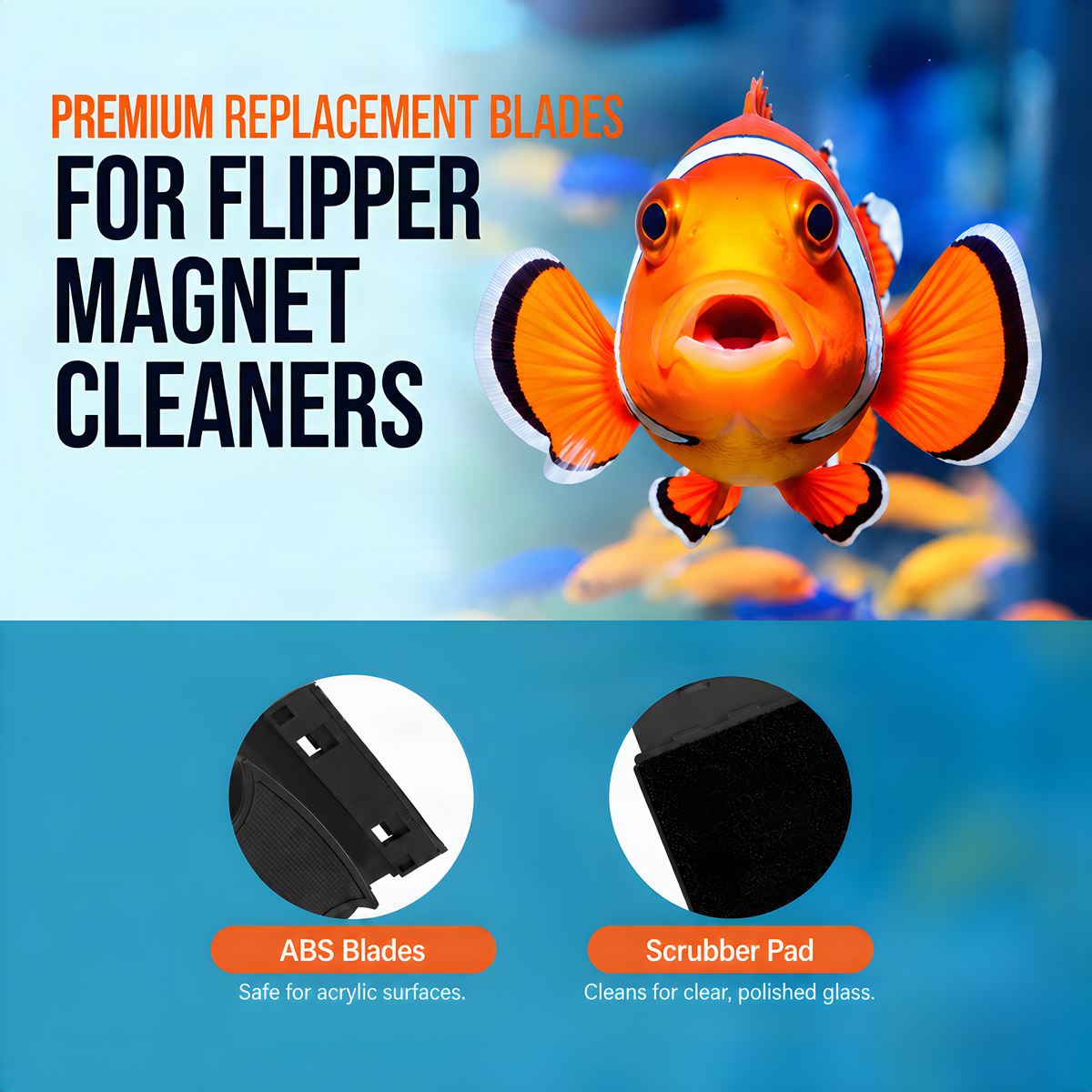 Flipper Standard ABS Replacement Blades 3 Pack - Acrylic Tanks