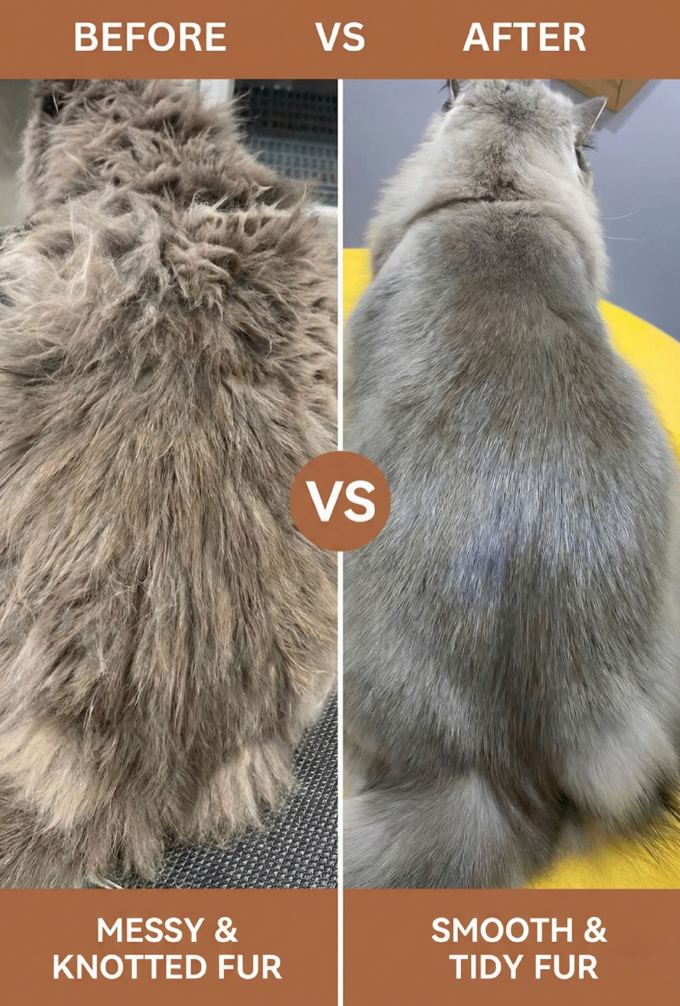 CalmCare™ Dematting Rake with One-Click Fur Release by Dr. Milou®
