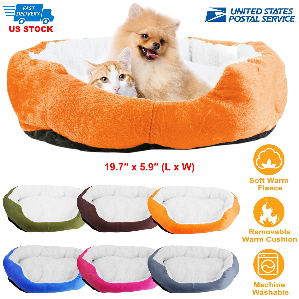 Pet Dog Bed Soft Warm Fleece Puppy Cat Bed Dog Cozy Nest Sofa Bed Cushion For S/M Dog