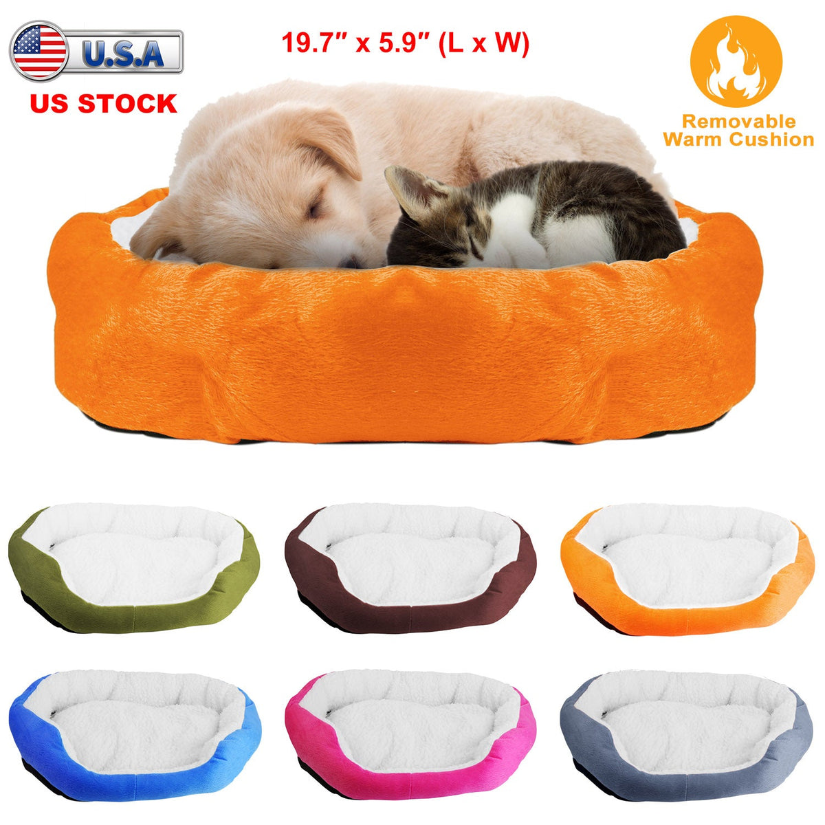 Pet Dog Bed Soft Warm Fleece Puppy Cat Bed Dog Cozy Nest Sofa Bed Cushion For S/M Dog