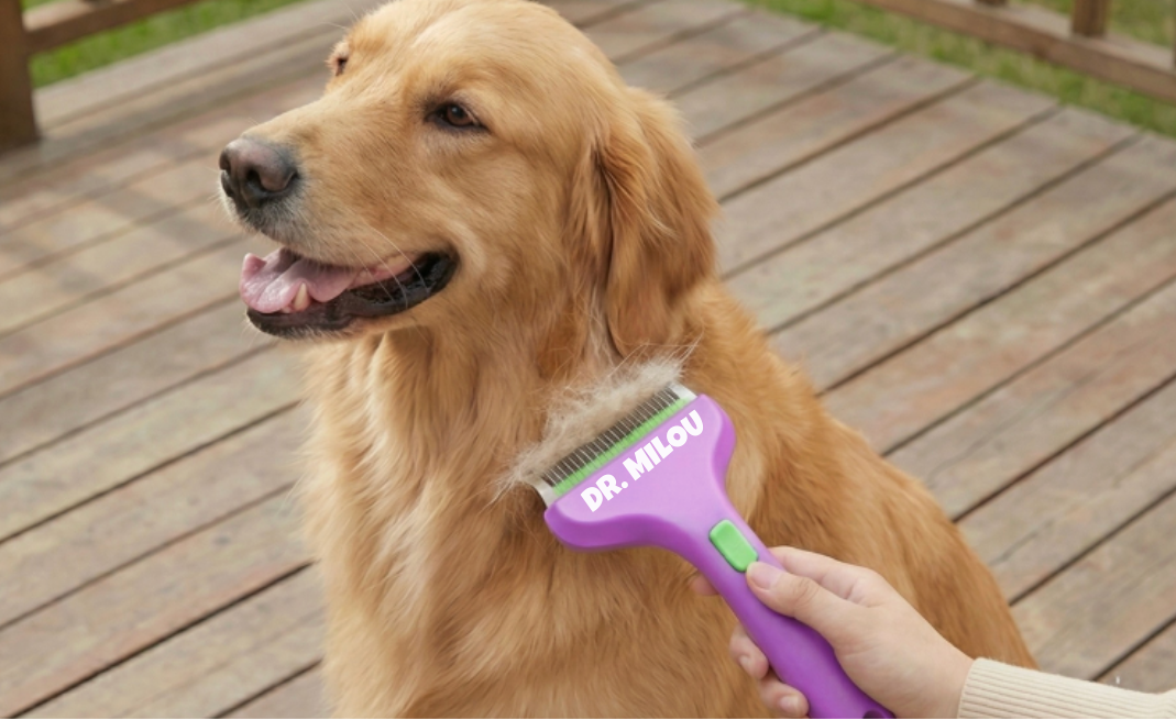 CalmCare™ Dematting Rake with One-Click Fur Release by Dr. Milou®