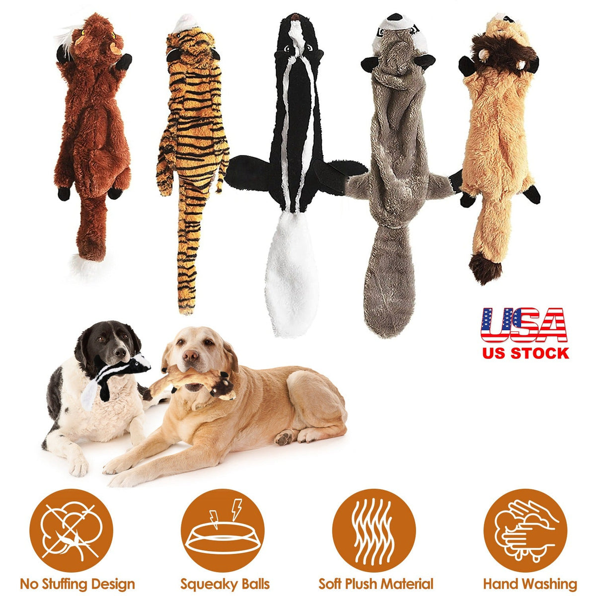 5Pcs Multi-Color Squeaky No Stuffing Dog Toys With Squeaky Balls Dog Teething Training Interactive Dog Toys for Aggressive Chewers for Small Medium an