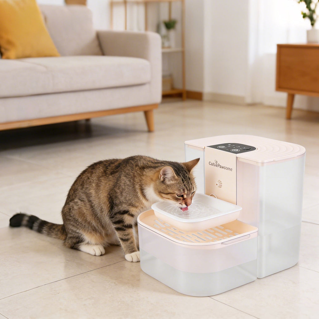 Smart Pet Water Fountain Automatic Cat Water Dispenser 4.5L Cordless Rechargeable Dog Water Fountain Self-Refill with 3 Adjustable Volume 3 Time Inter