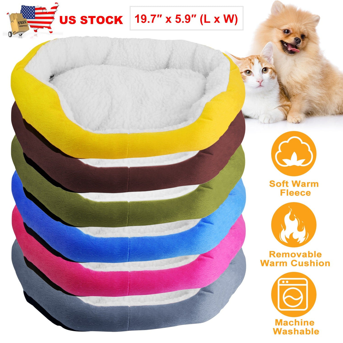 Pet Dog Bed Soft Warm Fleece Puppy Cat Bed Dog Cozy Nest Sofa Bed Cushion For S/M Dog