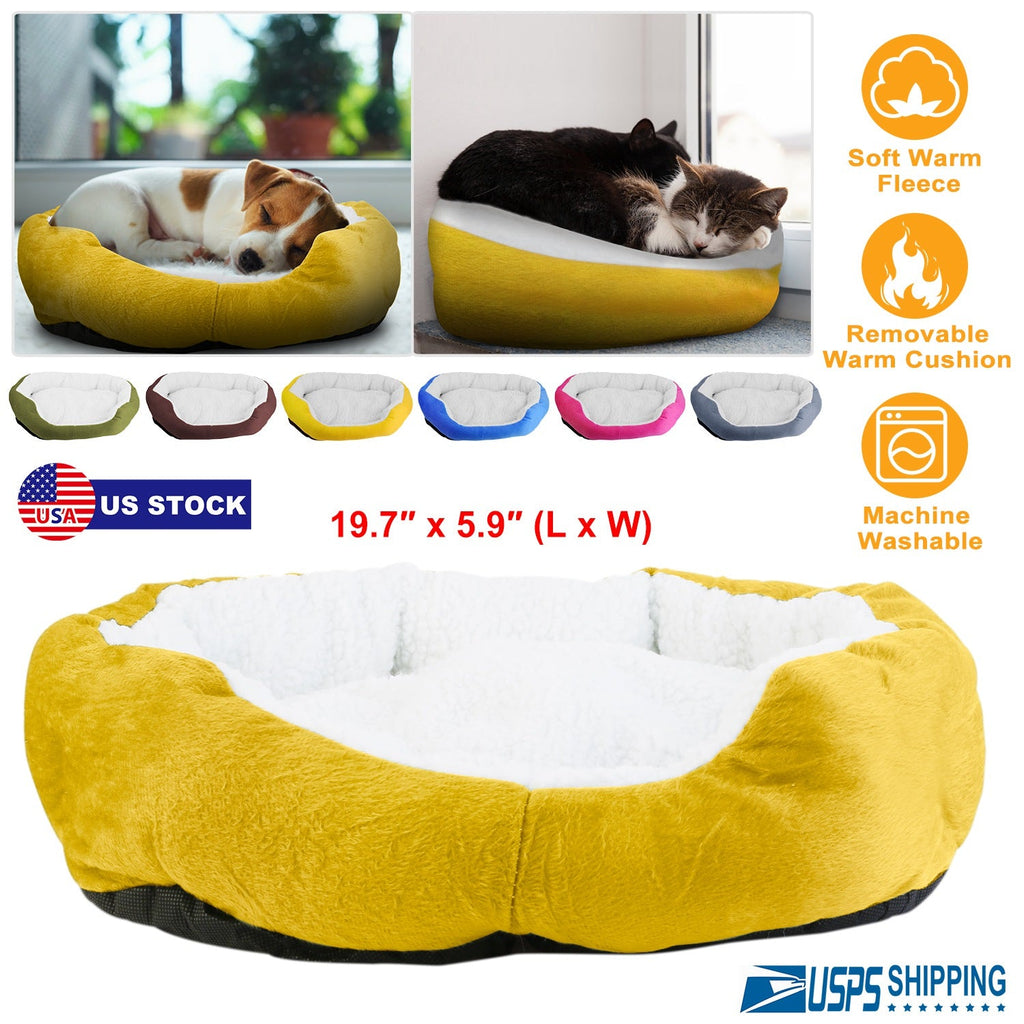 Pet Dog Bed Soft Warm Fleece Puppy Cat Bed Dog Cozy Nest Sofa Bed Cushion For S/M Dog