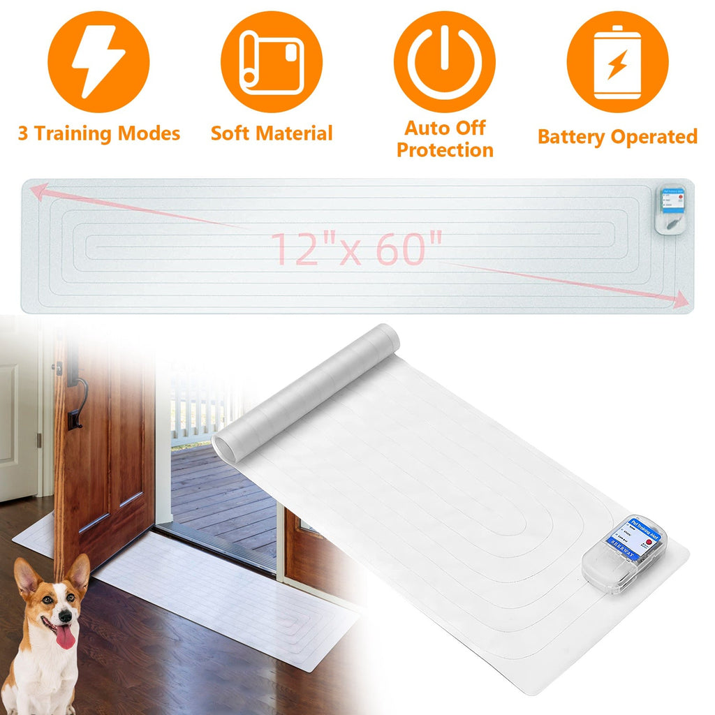 Electronic Pet Training Mat Indoor Safe Shock Training Pad for Dogs Cats Pet Barrier 60x12in with 3 Training Modes