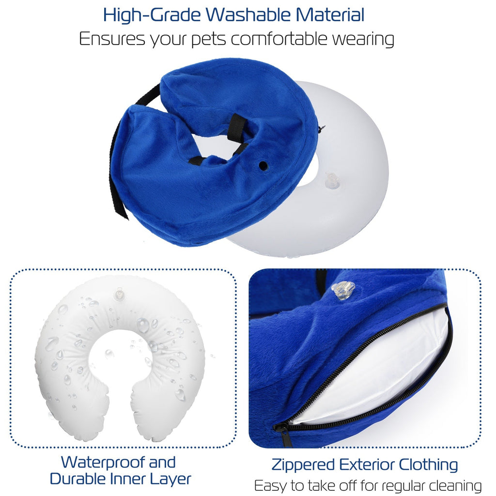 Dog Protective Inflatable Collar Pet Puppy Cat Not Block Vision E-Collar Adjustable Pet Recovery