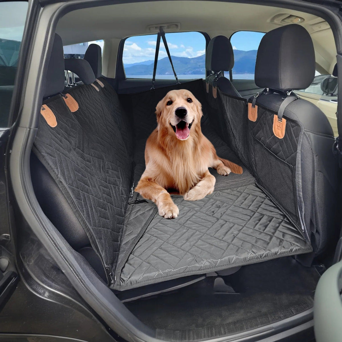 Waterproof Dog Car Seat Cover Hammock with Mesh Window