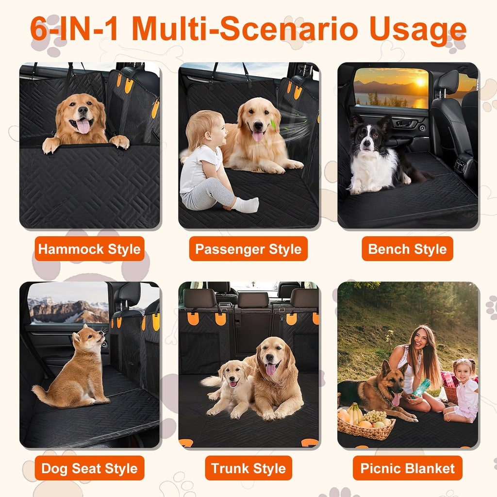 Waterproof Dog Car Seat Cover Hammock with Mesh Window