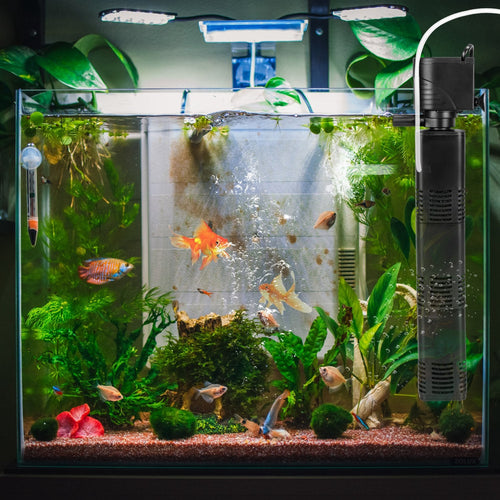 4 in 1 Submersible Aquarium Filter for 60 to 160Gallon Fish Tank Powerful Internal Fish Tank Filter with Biochemical Cotton Filter For Saltwater Fresh