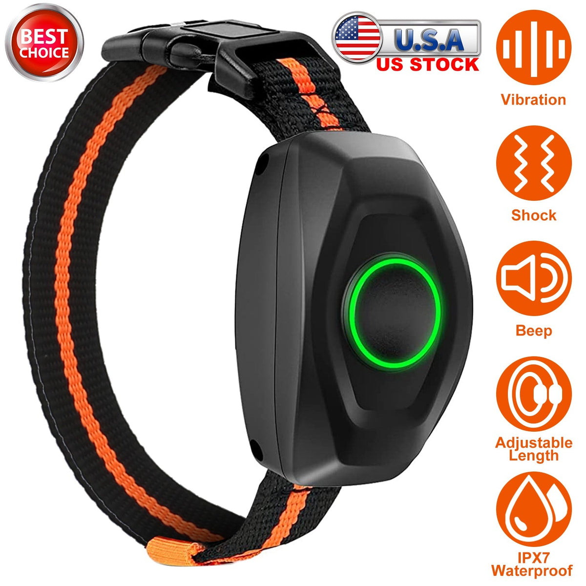 IPX7 Waterproof Electric Dog Training Collar Rechargeable Receiver Beep Vibration Shock for small Medium Large Dogs