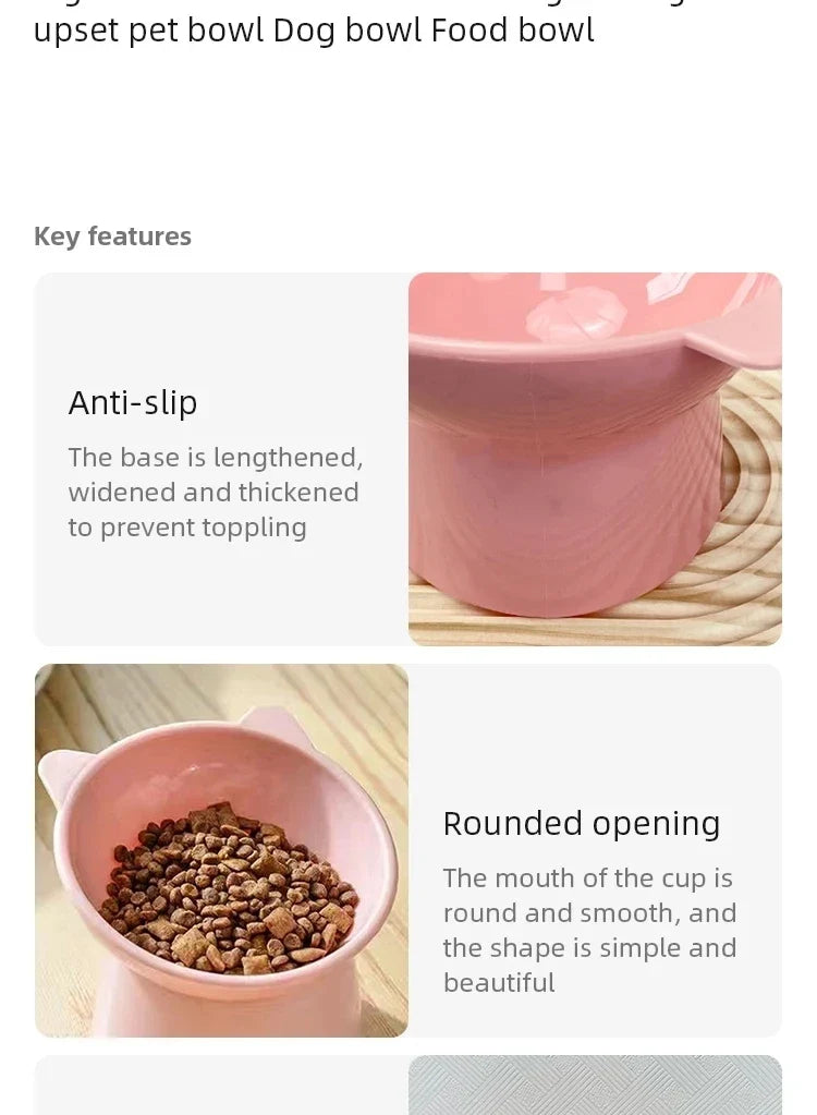 Pet Food Bowl Tilt High Bottom Neck Protector Antichoking Dog and Cat Water Bowl Antidumping Dog Feeding Supplies