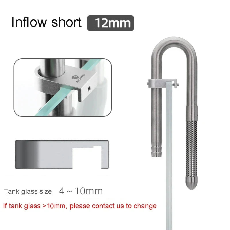 AQUAPRO Mini Skimmer Stainless Steel Inlet Outlet Pipes Inflow Outflow Shrimp Water Filter Aquarium Fish Tanks Accessories