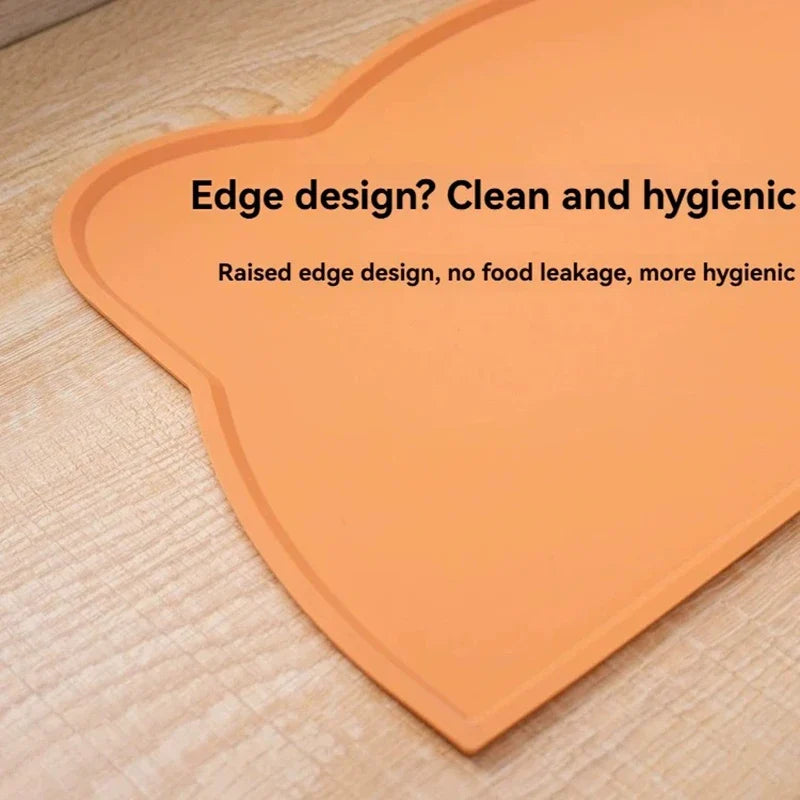 1pc Cat and Dog Meal Mat, Pet Silicone Mat, Cat Head Type, Easy to Clean, Anti Overflow, Waterproof and Anti Slip Mat