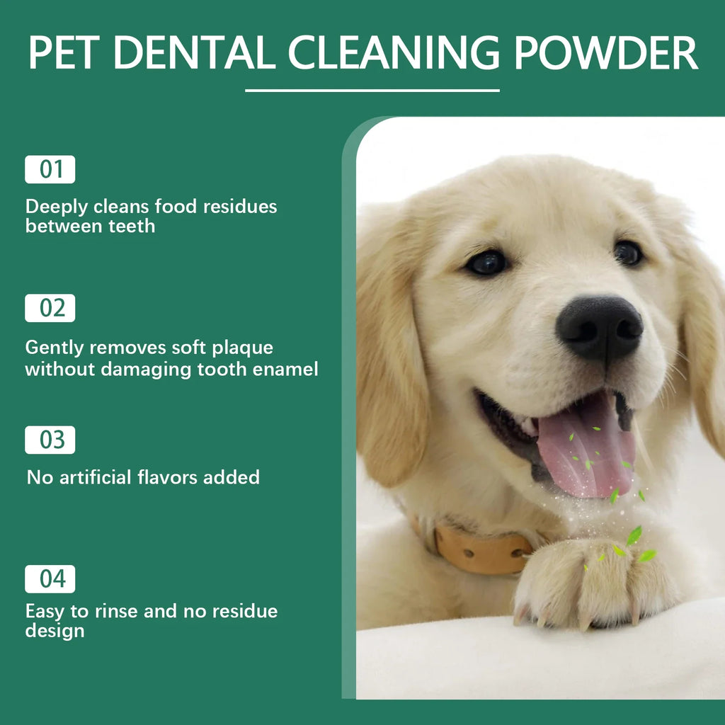 Pet Teeth Cleaning Powder for Dog Reduces Tartar and Calculus Protect Dog Oral Gum Health Freshen Breath Dog Cleaning Products