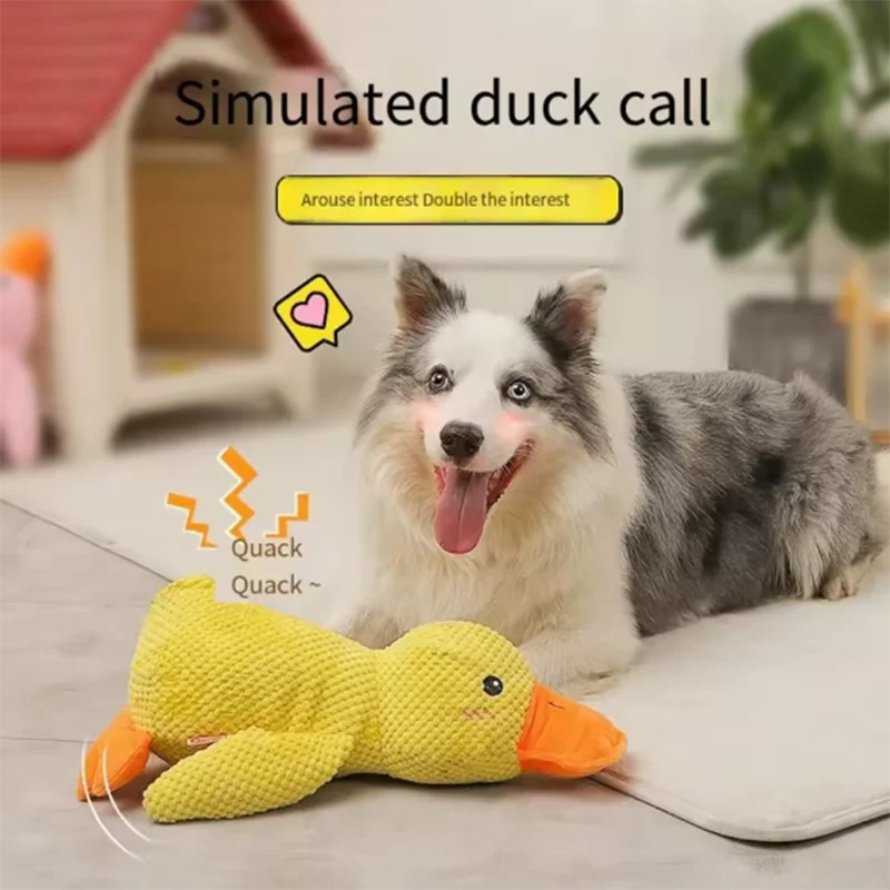 Hot Pet Plush Toy Dog Calming Duck Stuffed Duck Toys Chew Toy Durable Squeaky for Puppy Pet Teeth Cleaning Chew Toy Pet Supplie