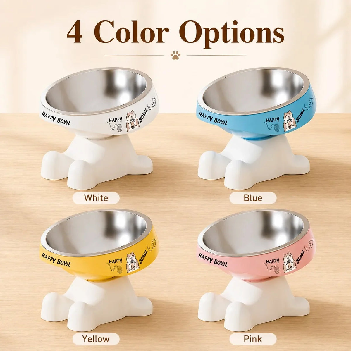 Cute Elevated Pet Feeding Bowl,Elevated Neck Protection Anti-Slip Pet Bowl, Suitable for Medium And Small Dogs Cat Drinking
