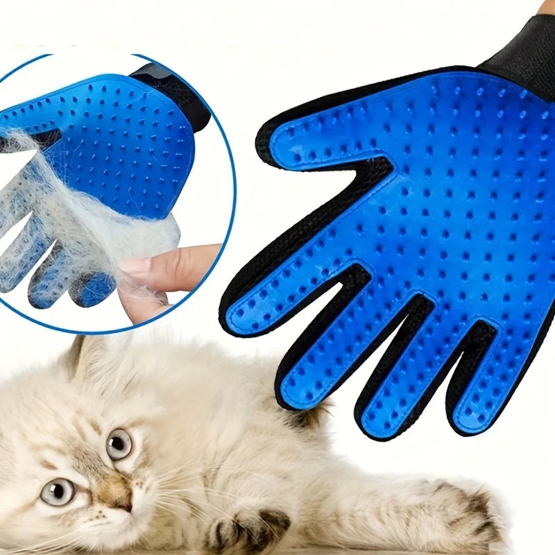 Pet Grooming Gloves 2pcs | Silicone Hair Removal and Massage Gloves, Handheld Hair Remover for Cats and Dogs