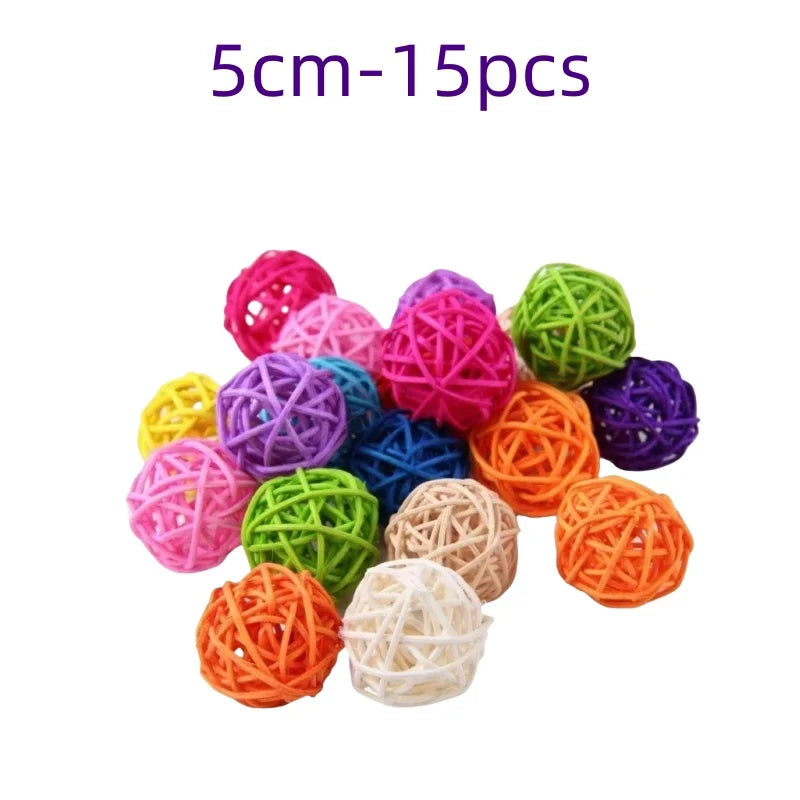 Pet Bird  Chewing  Bird Rattan Ball Toy For Parrot Budgie Parakeet Cockatiel Chewing Playing  Parrot Cages Toys