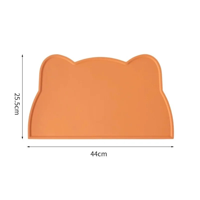 1pc Cat and Dog Meal Mat, Pet Silicone Mat, Cat Head Type, Easy to Clean, Anti Overflow, Waterproof and Anti Slip Mat