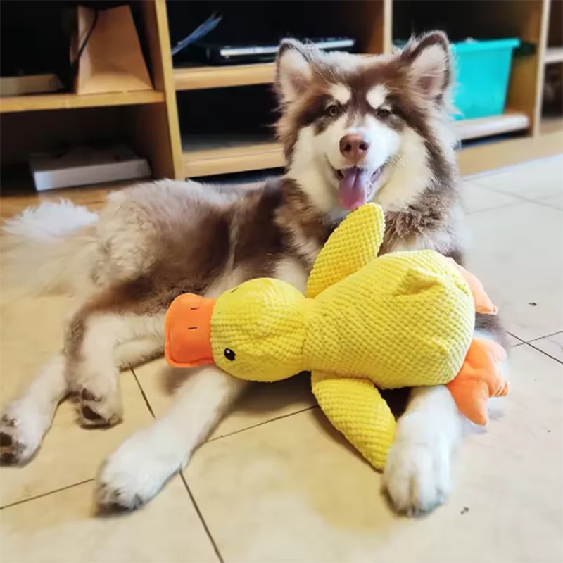 Hot Pet Plush Toy Dog Calming Duck Stuffed Duck Toys Chew Toy Durable Squeaky for Puppy Pet Teeth Cleaning Chew Toy Pet Supplie