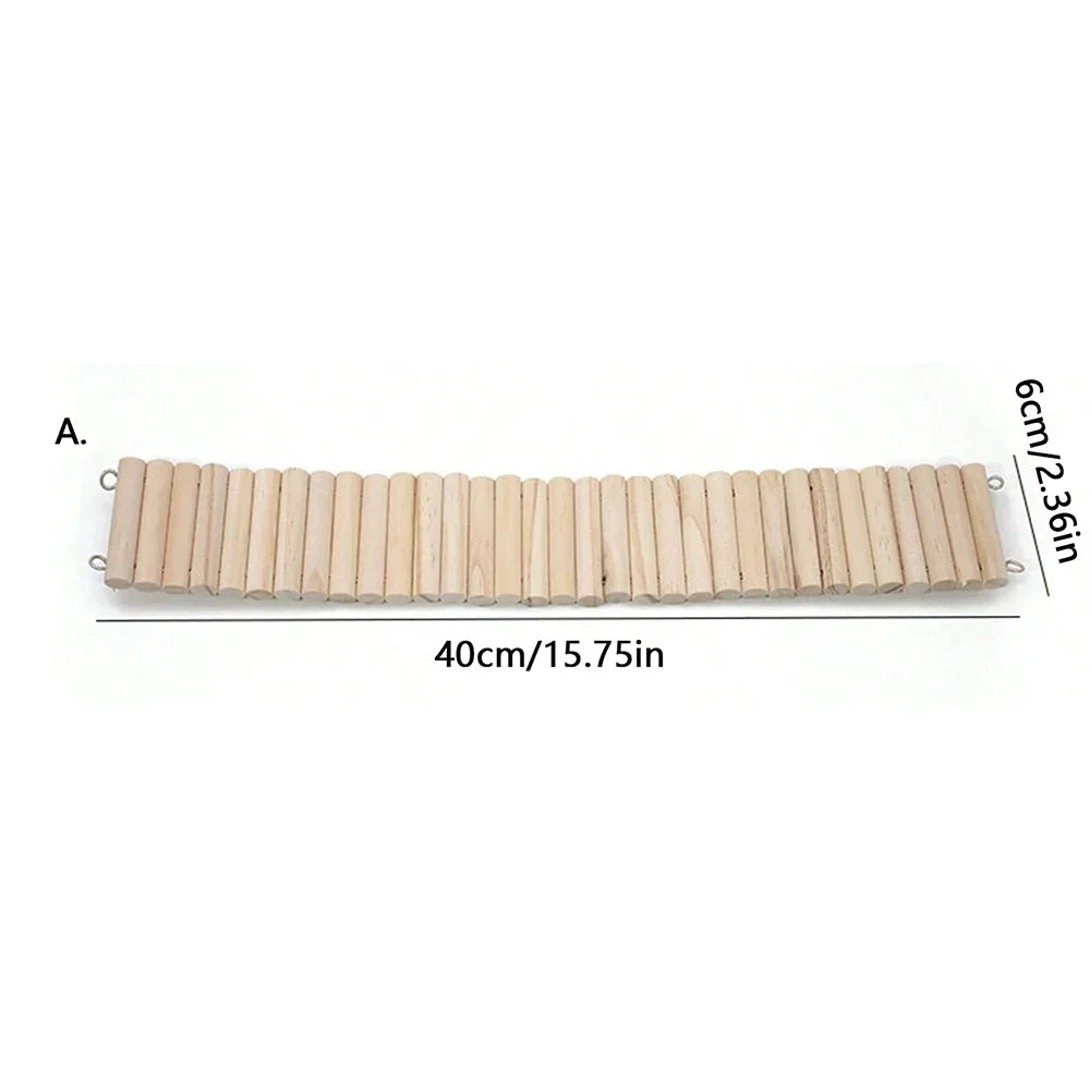 Hamster Habitat Accessories Multiple Size Wooden Bridge Cage Hamster Bendable Fence for Small Animals Climbing