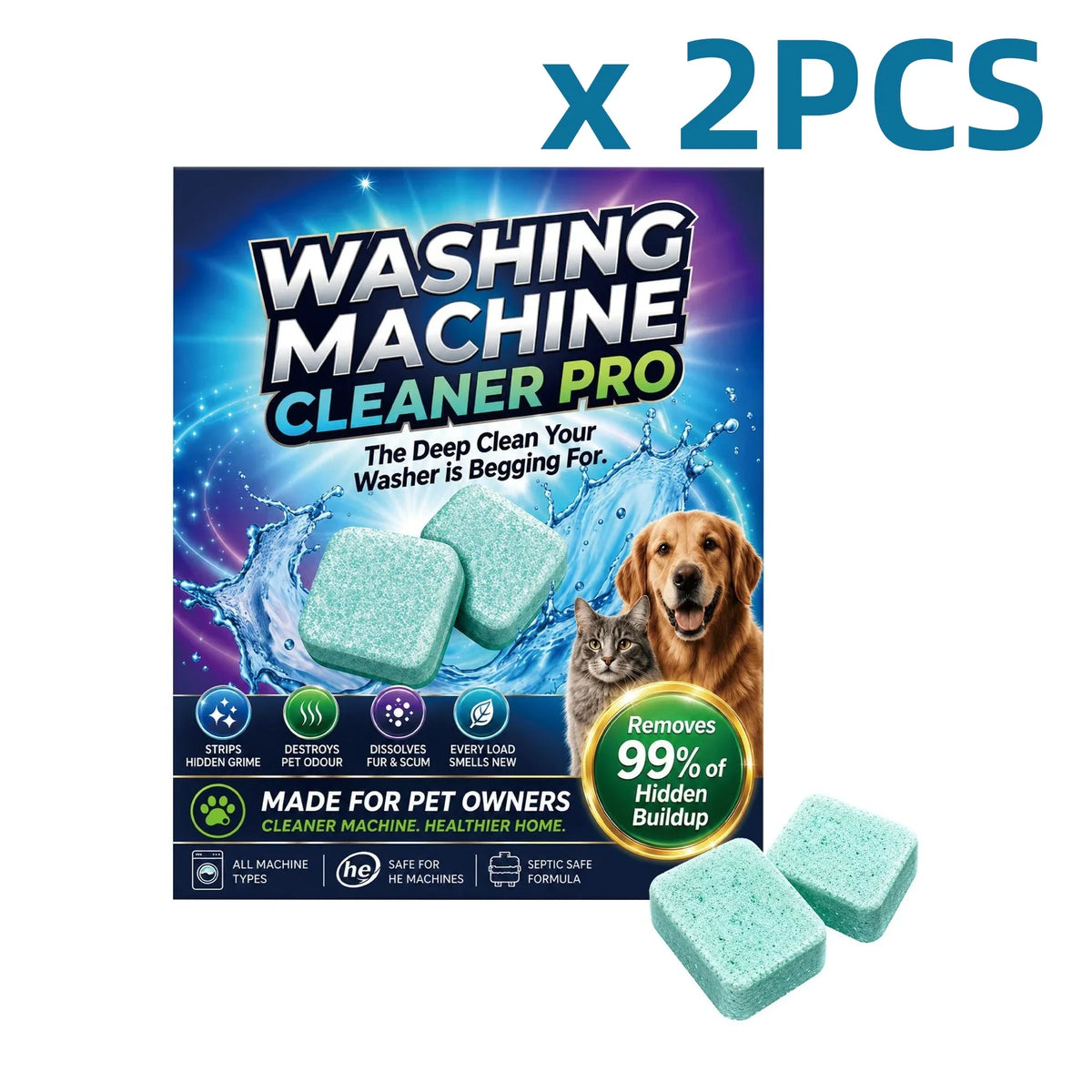 Dissolve Pet Hair Tables For Washing Machine Reduce Cat Hair Pet Clothing Household Safe Dog Cat Hair Dissolving Cleaner Tables
