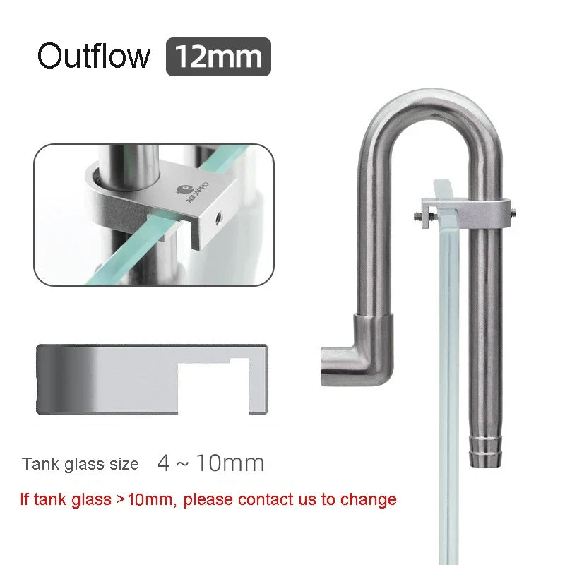 AQUAPRO Mini Skimmer Stainless Steel Inlet Outlet Pipes Inflow Outflow Shrimp Water Filter Aquarium Fish Tanks Accessories