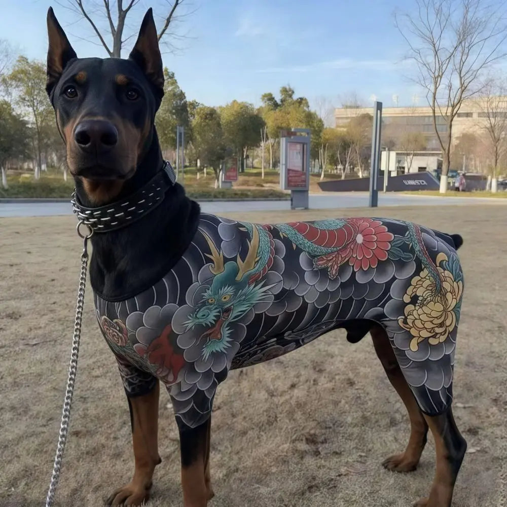 Creativity Four Seasons Dog Cat Tattooed Vest Funny Breathable Pet Tattoo Jacket Close-fitting Cool Pet Clothes For Pet S To 6XL