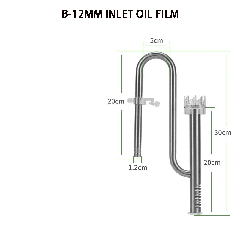 ZRDR Fish Tank Filter Tube Filter Aquarium External 304 Stainless Steel Inlet and Outlet Oil Removal Film Filter Accessories