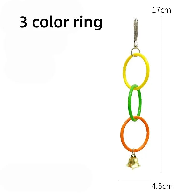 Colorful Plastic Hanging Ring Toy Birds Use To Play and Relieve Boredom Climbing Swing Interactive Toy for Bird Cage Accessories