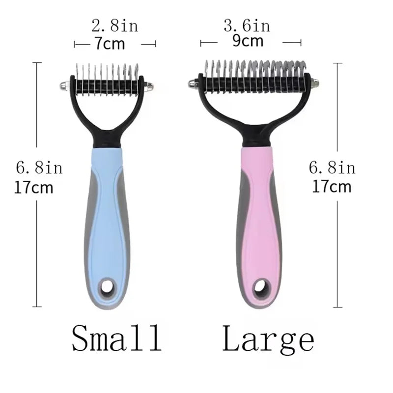 Professional Pet Deshedding Brush 2 Sided Dematting Dog And Cat Hair Remover Pet Hair Knot Cutter Dogs Grooming Shedding Supplie