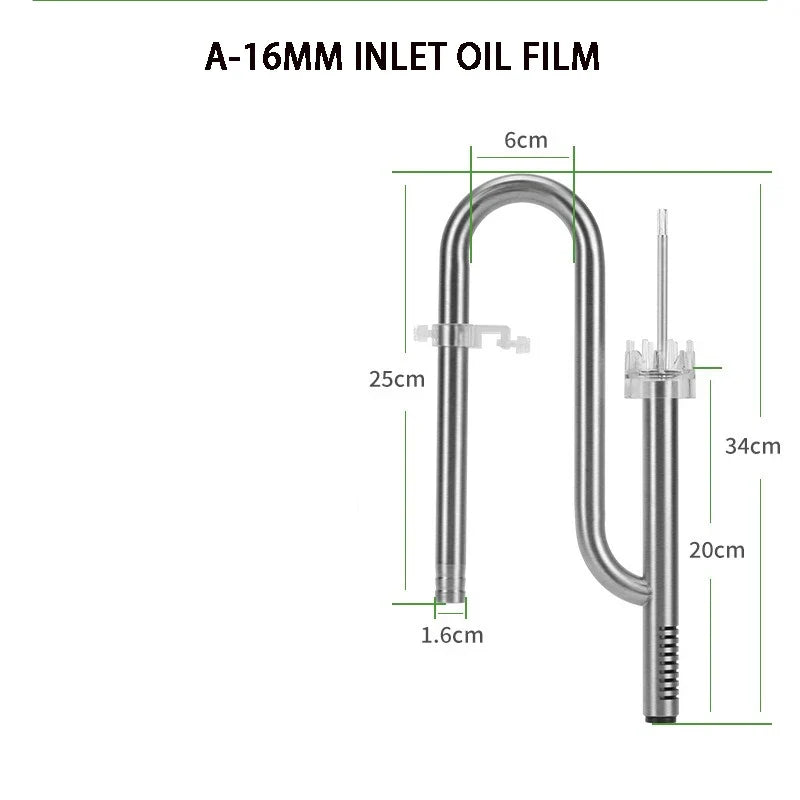 ZRDR Fish Tank Filter Tube Filter Aquarium External 304 Stainless Steel Inlet and Outlet Oil Removal Film Filter Accessories