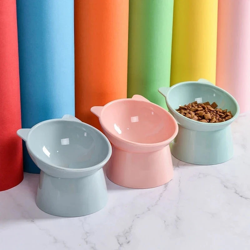 Pet Food Bowl Tilt High Bottom Neck Protector Antichoking Dog and Cat Water Bowl Antidumping Dog Feeding Supplies