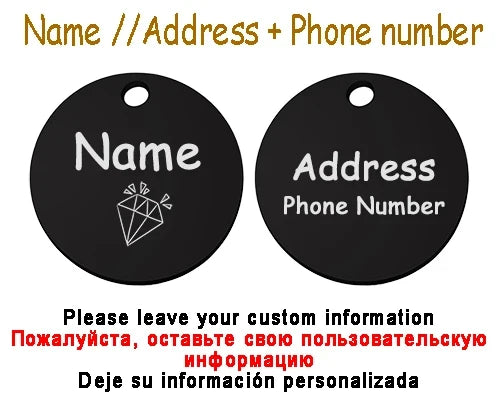 Personalized Pet Cat Dog Name Collar Accessories Circle Custom Engraved ID Tag Necklace Chain Charm Supplies For Dog Product