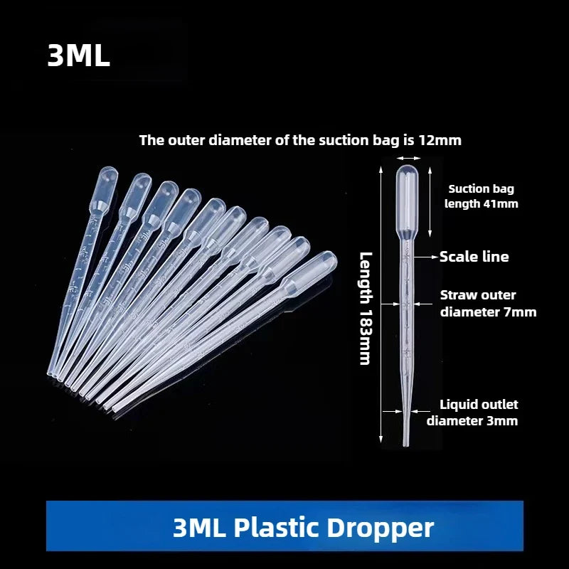 2ml 3ml 5ml 10ml Aquarium Fish Tank Brine Shrimp Feeder Plastic Dropper Pipette Graduated Dropper Babbitt Pipette 5pcs/10pcs