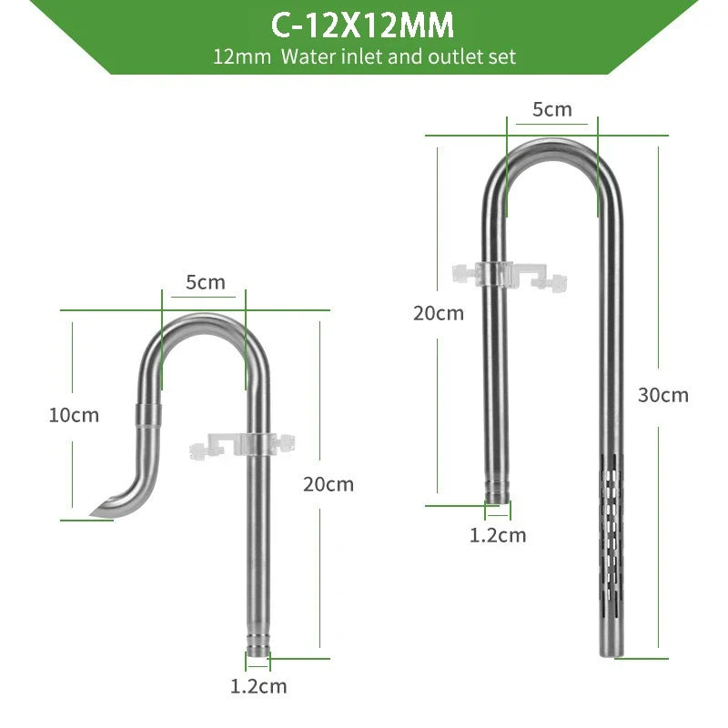 ZRDR Fish Tank Filter Tube Filter Aquarium External 304 Stainless Steel Inlet and Outlet Oil Removal Film Filter Accessories