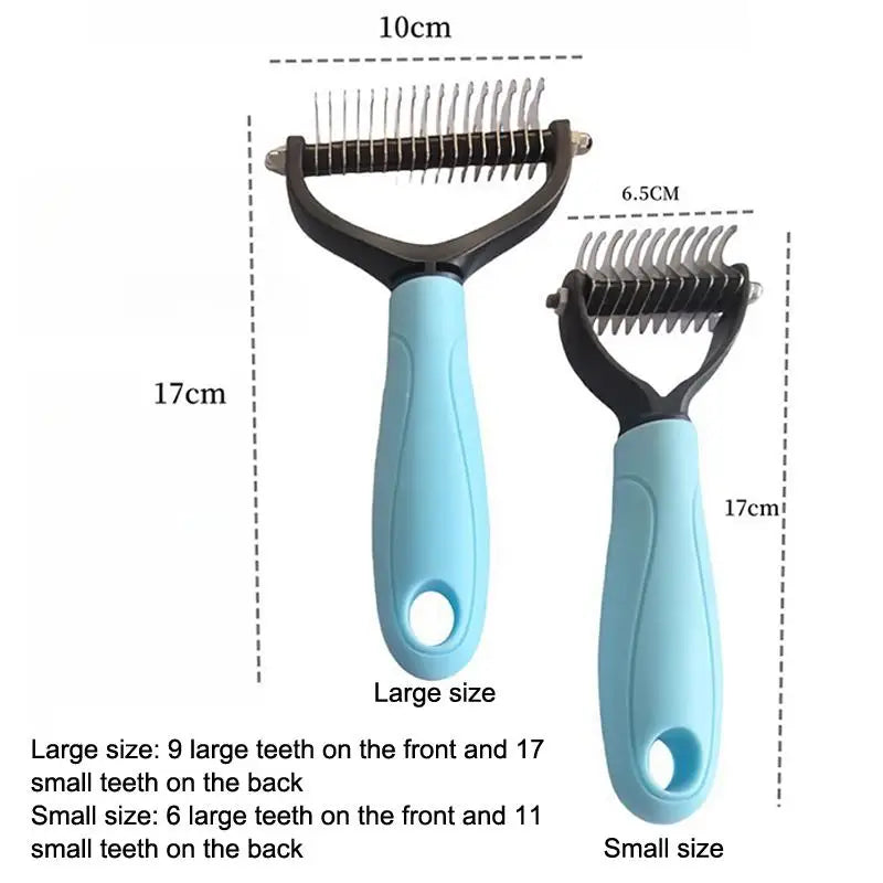 Professional 2 in 1 Pet Dematting Deshedding Brush Dog Cat Hair Remover for Small Medium Large Pet Grooming