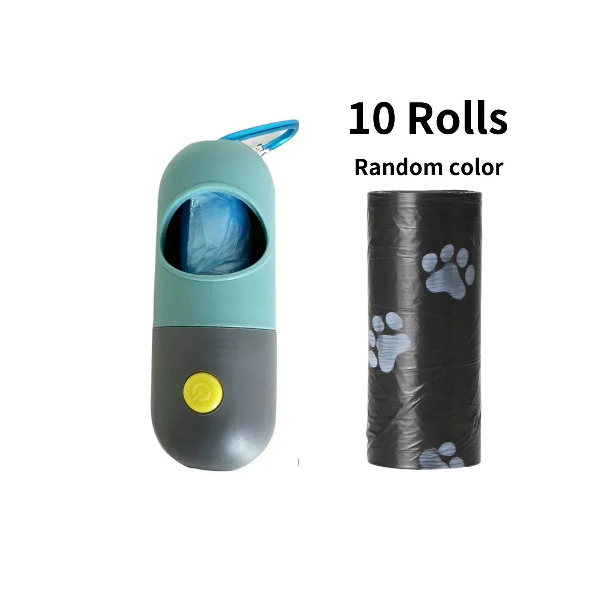 LED Lighted Dog Poop Bags Dispenser Portable with 10 Rolls Waste Bags Degradable for Outdoor Night Dog Walking Cat Cleaning