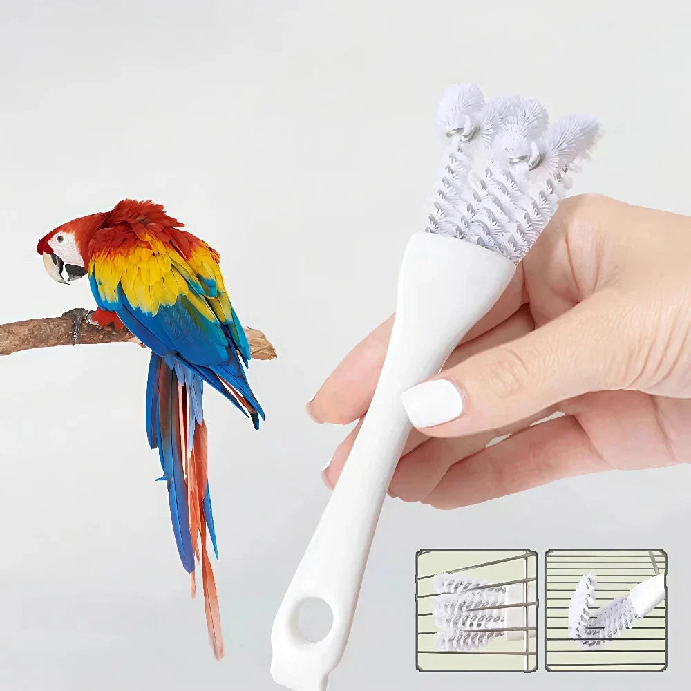 Bird Cage Cleaning Brush with Long Handle Gap Shovel Easy Removal Brush Hamster Rabbit Cage Gap Cleaning Brush Parrot Supplies