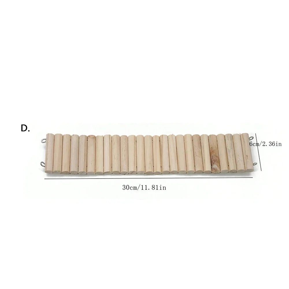 Hamster Habitat Accessories Multiple Size Wooden Bridge Cage Hamster Bendable Fence for Small Animals Climbing