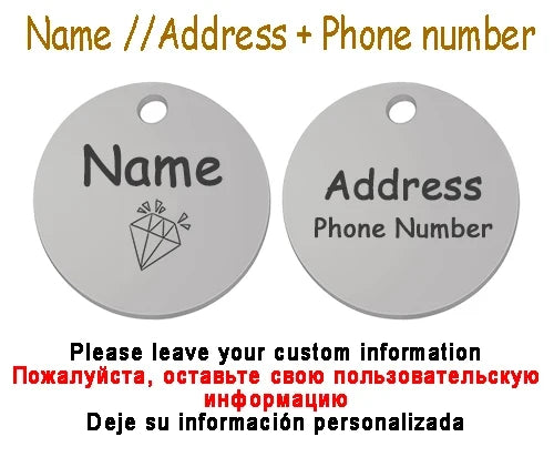 Personalized Pet Cat Dog Name Collar Accessories Circle Custom Engraved ID Tag Necklace Chain Charm Supplies For Dog Product