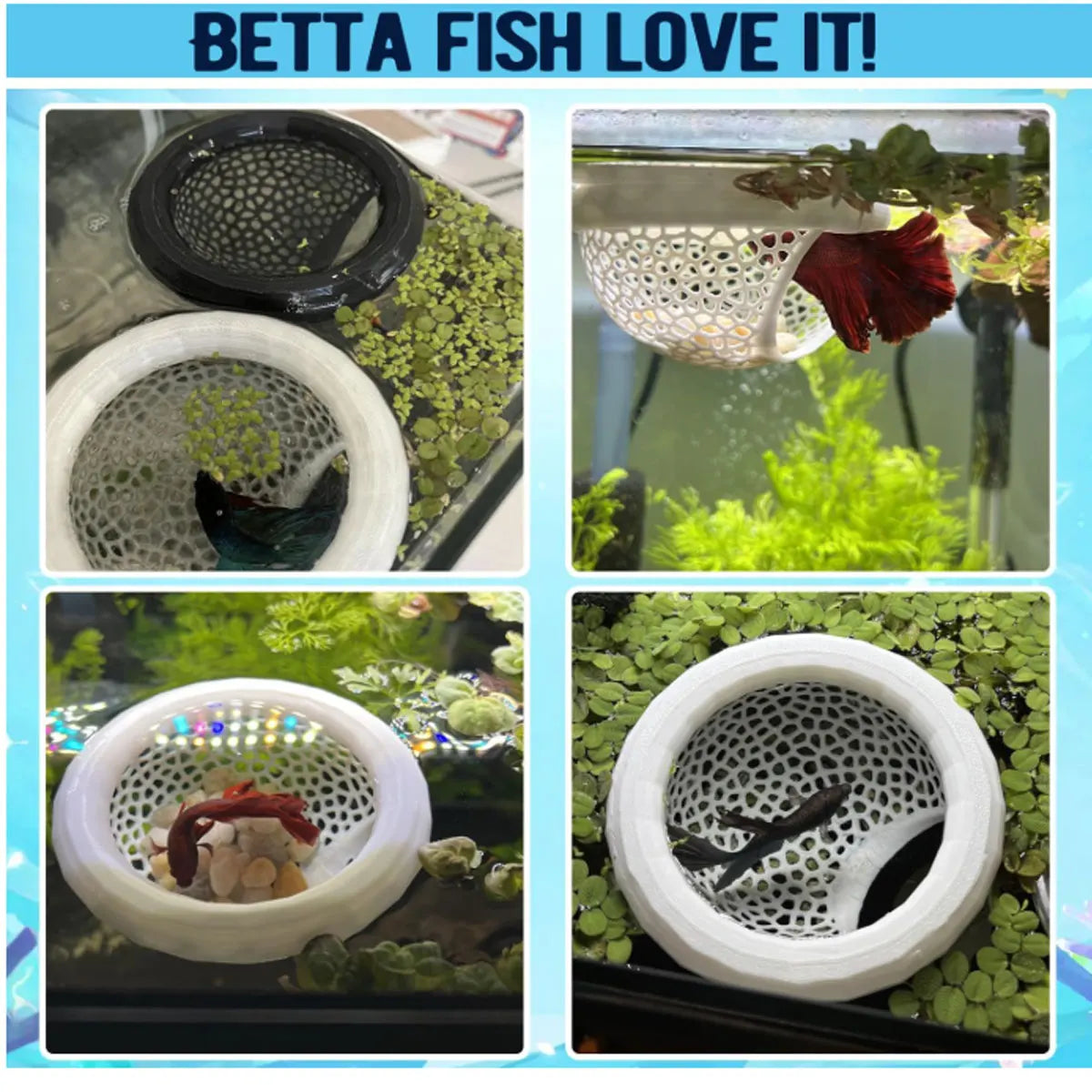 1 Pc Betta Fish Hammock Aquatic Tank Floating Hammock Provides A Safe Resting Place For Betta Fish, Shrimp And Small Creatures.