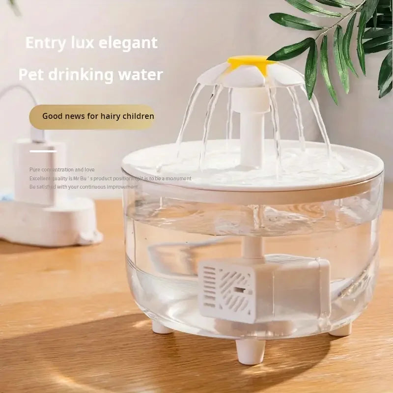5V USB Powered Whisper-Quiet Automatic Pet Water Fountain for Cats Dog - Food-Grade PP Material, Low Voltage Operation