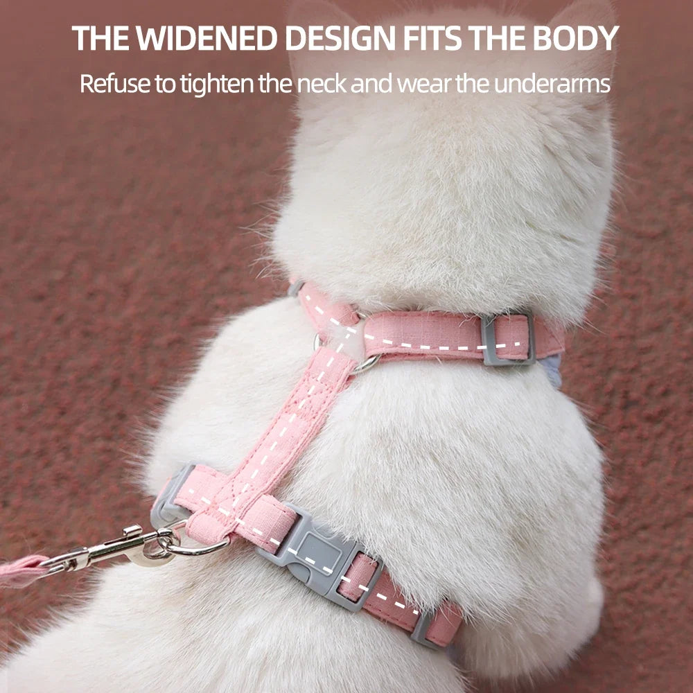 Cat Puppy Outdoor Walking Supplies Fashion Pet Harness and Leash Set for Small Dogs Cats Breathable Durable Kitten Harnesses