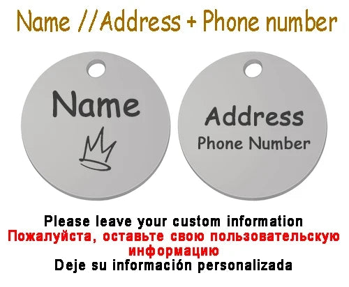 Personalized Pet Cat Dog Name Collar Accessories Circle Custom Engraved ID Tag Necklace Chain Charm Supplies For Dog Product