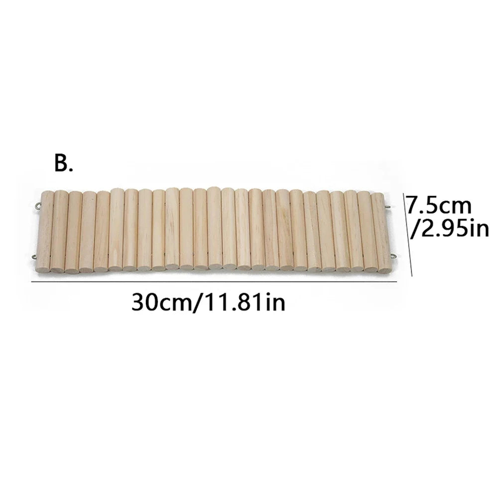 Hamster Habitat Accessories Multiple Size Wooden Bridge Cage Hamster Bendable Fence for Small Animals Climbing