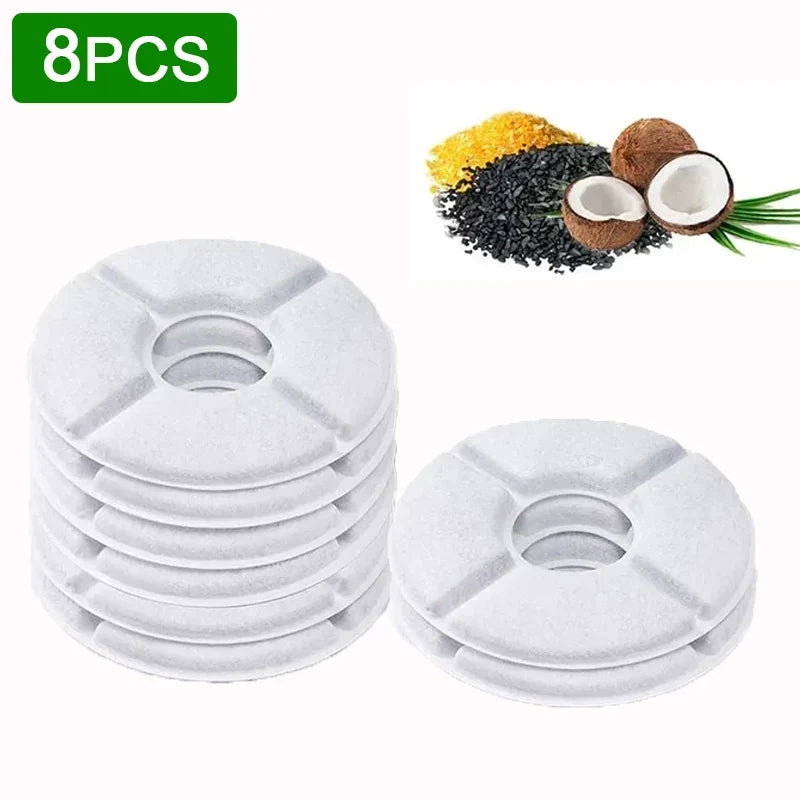 Replacement Activated Carbon Filter For Cat Water Drinking Fountain Replaced Filters Flower For Pet Dog Round Fountain Dispenser