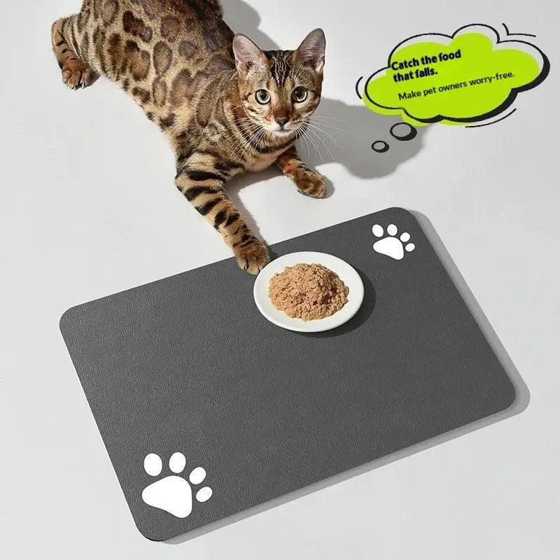 Waterproof Placemat For Dog & Cat Food & Water Bowls, Quick-Dry Rubber Backing S（little Kitten ）、M、L Bsorbent Pet Feeding Mat ﻿